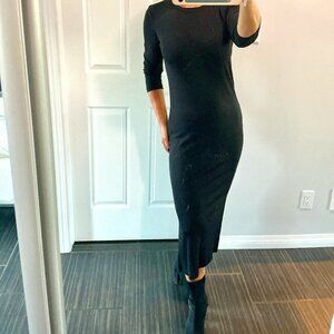 Amazing! Rachel Zoe black knit midi stretchy and soft dress size xs
